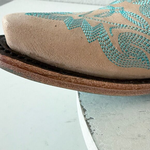 Lane LEXINGTON Womens Cowboy Bootie Sz 6 Sand and Stream Western Cowgirl Boots - Picture 8 of 13